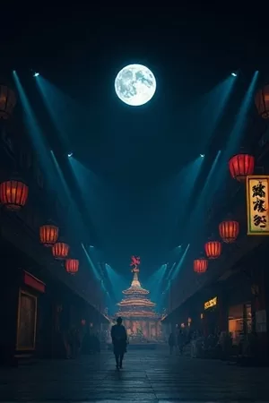 都市剧《长夜放映员》老式放映机光束穿透尘埃的竖版海报